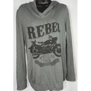 Motorcycle "REBEL AMERICAN MADE" Thin Hooded Shirt